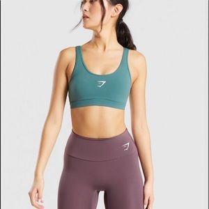 Gymshark scoop neck training sports bra in dark green